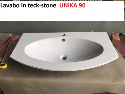 Lavabo in teck-stone UNIKA 90